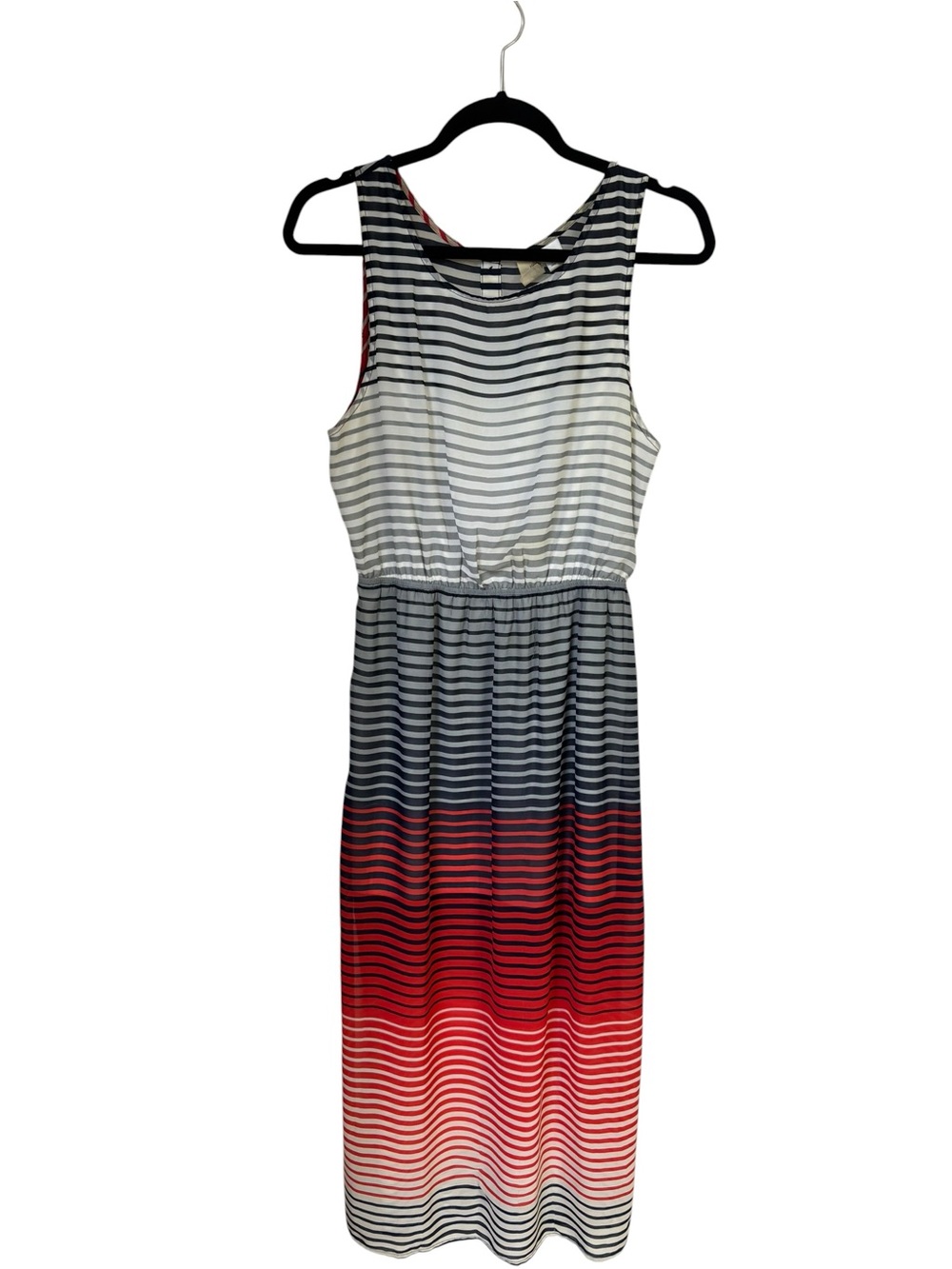 Coastal Resort Nautical Stripped Ombré Maxi Dress M